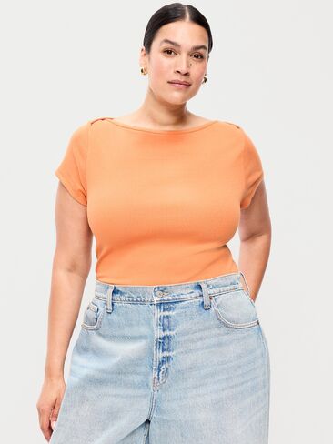 تي شيرت Old Navy Snug Boatneck - كزبرة مطحونة in Kuwait