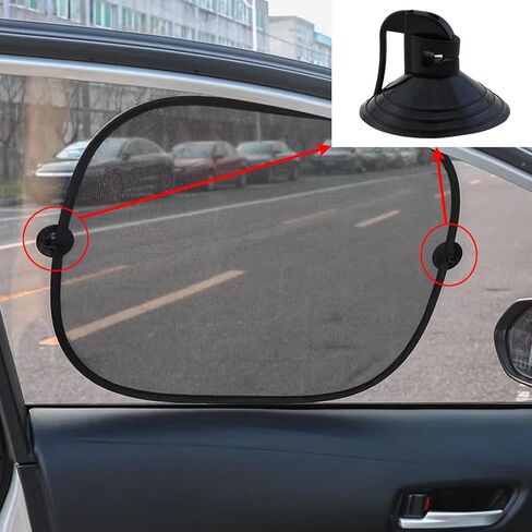 MEETOOT 24-Pack Car Window Sunshade Suction Cups - For Cars, Windshields, Kitchen, Bathroom (Black) in Kuwait