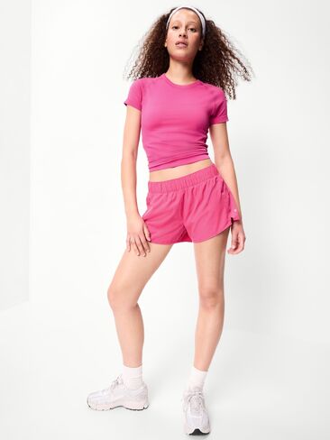 Old Navy Fluid Seamless Fitted T-Shirt - Dragonfruit in Kuwait