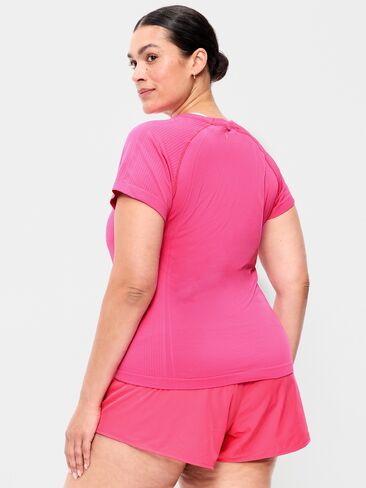 Old Navy Fluid Seamless Fitted T-Shirt - Dragonfruit in Kuwait