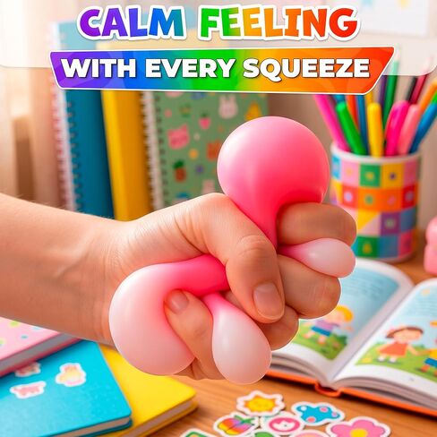 8 Pack Squishy Stress Balls 2 Inch — Squeeze Ball, Soft TPR + EVA, Fast Rising, Non Sticky, Tear Resistant, Durable Hand Grip, Desk Fidget — Reusable Sensory Fidgets for Office, Home and Travel in Kuwait