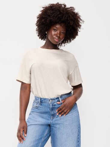 Old Navy Vintage Crew-Neck T-Shirt - Oatmeal Heather in Kuwait