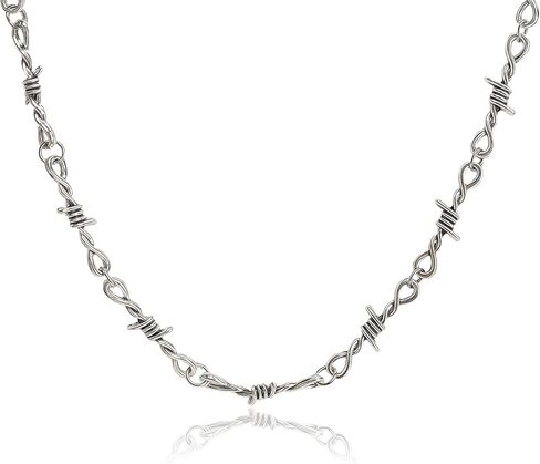 Punk Necklace Hip Hop Gothic Y2k Thorn Couple Necklace Versatile Fashion Men and Women 15.7 Inch in Saudi Arabia
