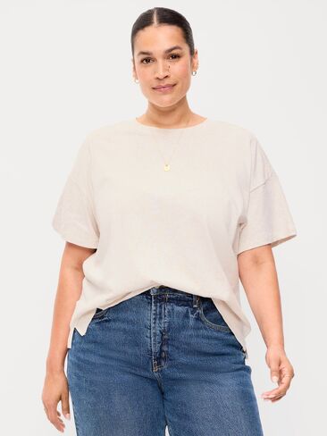 Old Navy Vintage Crew-Neck T-Shirt - Oatmeal Heather in Kuwait