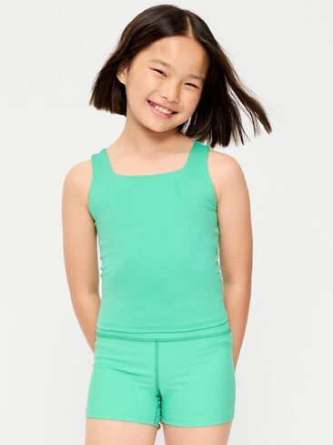 Old Navy StudioSmooth Longline Sports Bra for Girls - Chrysolite in Kuwait