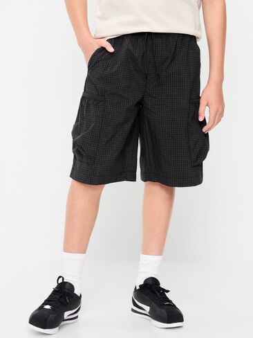 Old Navy Below Knee Super Baggy Ripstop Cargo Shorts for Boys - Black Jack in Kuwait