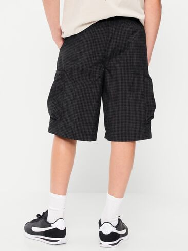 Old Navy Below Knee Super Baggy Ripstop Cargo Shorts for Boys - Black Jack in Kuwait