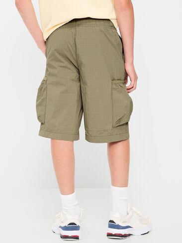 Old Navy Below Knee Super Baggy Ripstop Cargo Shorts for Boys - Olive in Kuwait