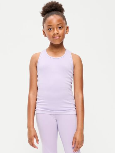 Old Navy Fitted Seamless Ribbed Racerback Performance Top for Girls - Dusky Lavender in Kuwait