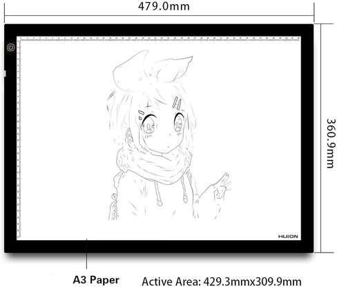 Huion A3 Thin Light Box LED Light Pad Light Tracer for Artcraft Tracing Animation Drawing Sketching Calligraph in Kuwait