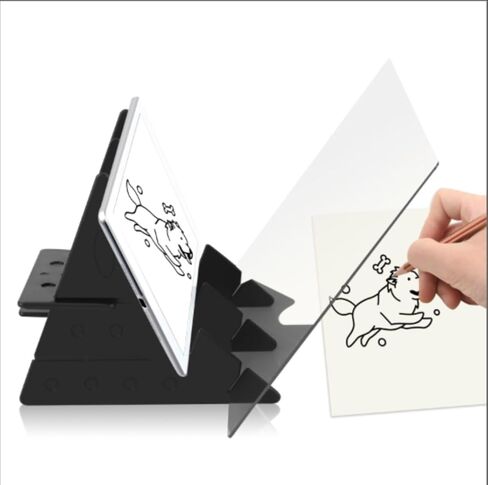 Optical Drawing Board & Tracing Projector, 2-Sided Projection Board for Drawing on Canvas, Paper - Easy Use Tracing Projector with Phone Holder for Beginners, Artists in Low-Light Environment in Kuwait