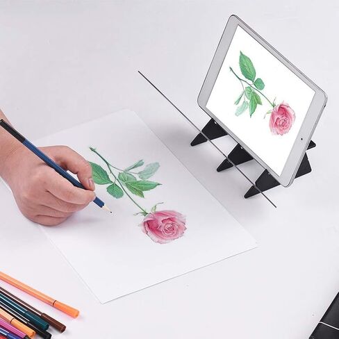 Optical Drawing Board & Tracing Projector, 2-Sided Projection Board for Drawing on Canvas, Paper - Easy Use Tracing Projector with Phone Holder for Beginners, Artists in Low-Light Environment in Kuwait
