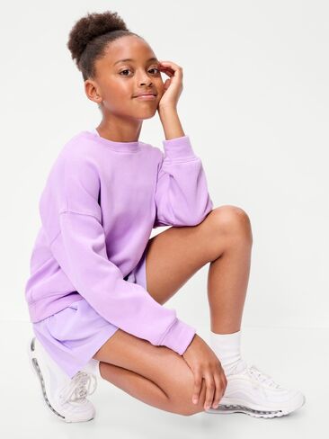 Old Navy High-Waisted StretchTech Performance Shorts for Girls - Dusky Lavender in Kuwait