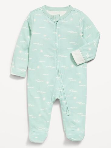 Old Navy 2-Way-Zip Sleep & Play Footed One-Piece for Baby - Wave Blue-layette in Kuwait