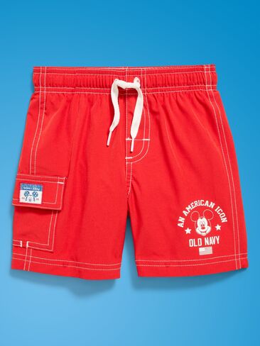 سراويل السباحة Old Navy Old Navy x Disney Mickey Mouse للأولاد الصغار - أحمر in Kuwait