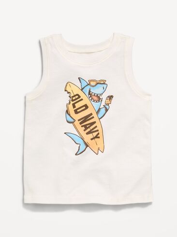 Old Navy Logo-Graphic Tank Top for Toddler Boys - Sea Salt in Kuwait