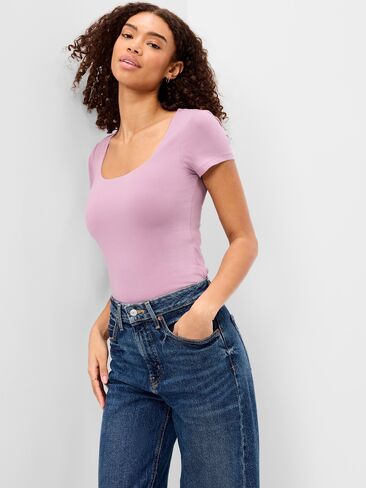 Old Navy Hug Double-Layer Scoop-Neck Top - Rose Dawn in Kuwait