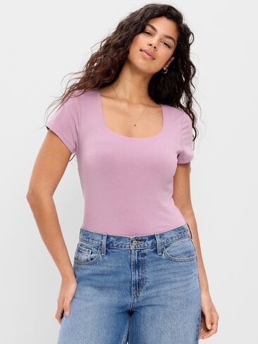 Old Navy Hug Double-Layer Scoop-Neck Top - Rose Dawn in Kuwait