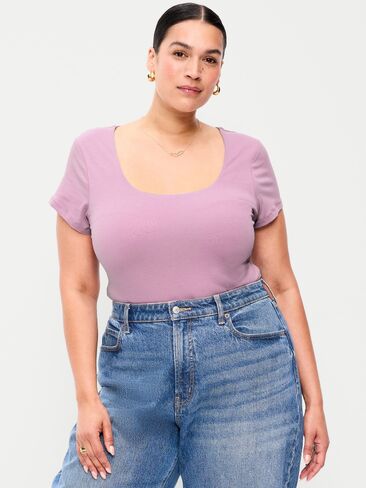 Old Navy Hug Double-Layer Scoop-Neck Top - Rose Dawn in Kuwait