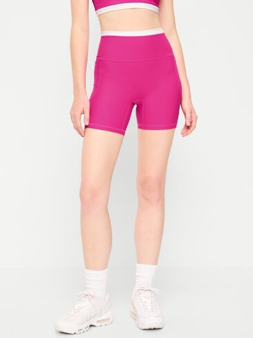 Old Navy شورت بايكر PowerSoft بجيوب عالية الخصر للغاية - درزة داخلية 6 بوصة - بدون درزات أمامية - Dragonfruit in Kuwait