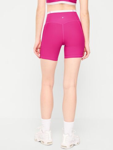Old Navy شورت بايكر PowerSoft بجيوب عالية الخصر للغاية - درزة داخلية 6 بوصة - بدون درزات أمامية - Dragonfruit in Kuwait