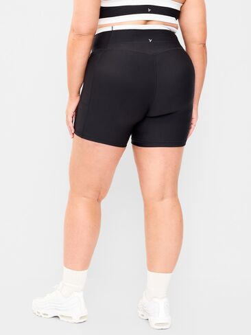 Old Navy شورت بايكر PowerSoft بجيوب عالية الخصر للغاية - درزة داخلية 6 بوصة - بدون درزات أمامية - جاك أسود in Kuwait