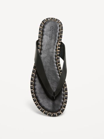 Old Navy Whipstich Flip-Flops for Women - Black Jack in Kuwait