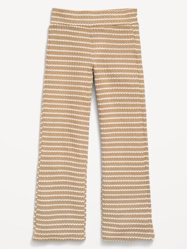 Old Navy Low-Rise Jacquard Knit Pants for Girls - Camel Stripe in Kuwait