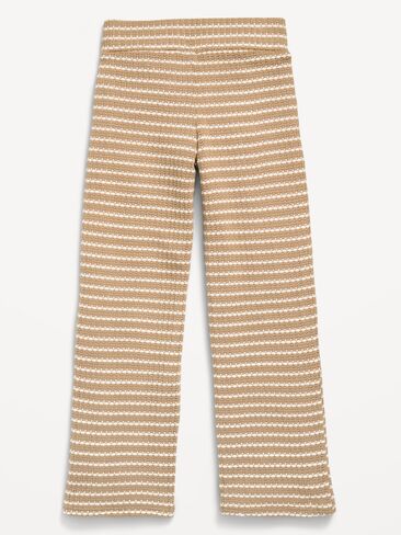 Old Navy Low-Rise Jacquard Knit Pants for Girls - Camel Stripe in Kuwait