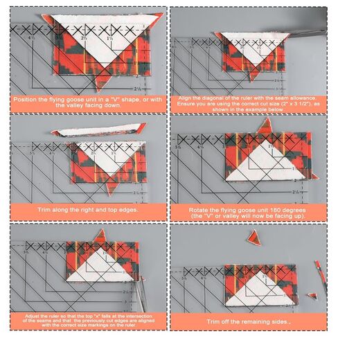 Xuhal Flying Geese Tool Quilt Ruler, 5.5 x 10.5 Inch, Flying Geese Quilting Rulers, Acrylic Ruler for Quilting and Sewing, Precise Fabric Cutting, Sew Accessories, Gifts for Sewing Enthusiasts in Kuwait