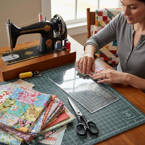 Xuhal Flying Geese Tool Quilt Ruler, 5.5 x 10.5 Inch, Flying Geese Quilting Rulers, Acrylic Ruler for Quilting and Sewing, Precise Fabric Cutting, Sew Accessories, Gifts for Sewing Enthusiasts in Kuwait