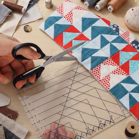 Xuhal Flying Geese Tool Quilt Ruler, 5.5 x 10.5 Inch, Flying Geese Quilting Rulers, Acrylic Ruler for Quilting and Sewing, Precise Fabric Cutting, Sew Accessories, Gifts for Sewing Enthusiasts in Kuwait