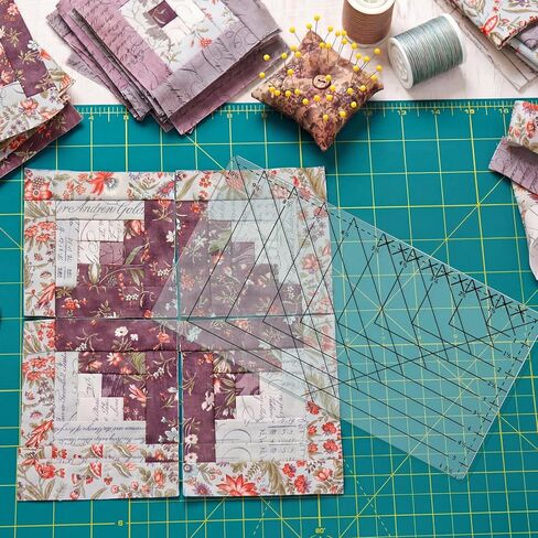 Xuhal Flying Geese Tool Quilt Ruler, 5.5 x 10.5 Inch, Flying Geese Quilting Rulers, Acrylic Ruler for Quilting and Sewing, Precise Fabric Cutting, Sew Accessories, Gifts for Sewing Enthusiasts in Kuwait