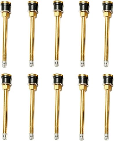 Truck Tire Valve Stems, 10 PCS TR573 Brass Truck Valve Stems 4-3/8" Length, Compatible with 0.625" Rim Hole & 22.5/24.5" Wheels, Commercial Heavy Duty – Chrome Finish in Kuwait
