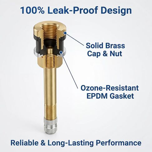 Truck Tire Valve Stems, 10 PCS TR573 Brass Truck Valve Stems 4-3/8" Length, Compatible with 0.625" Rim Hole & 22.5/24.5" Wheels, Commercial Heavy Duty – Chrome Finish in Kuwait