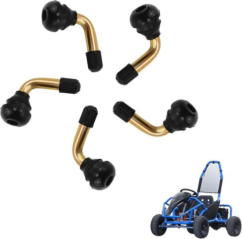 5Psc Universal 90 Degree Angled Tire Valve Stem, Fits 12mm-14.3mm Rim Hole for Tubeless Tires on Scooters ATVs Go Karts Lawn Mowers in Kuwait
