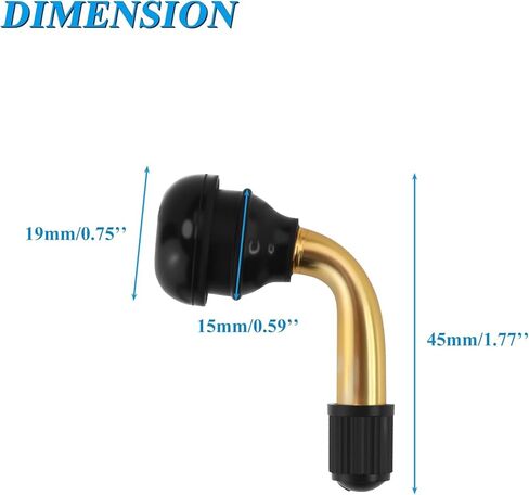5Psc Universal 90 Degree Angled Tire Valve Stem, Fits 12mm-14.3mm Rim Hole for Tubeless Tires on Scooters ATVs Go Karts Lawn Mowers in Kuwait