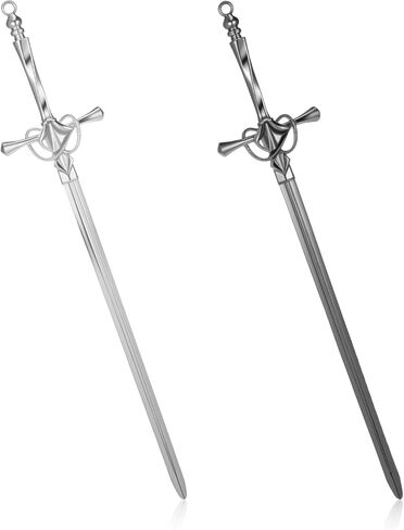2 Pack Letter Openers, Sword Letter Opener with Ergonomic Handle, Mail Opener Tool for Home & Office Use (Silver & Black, 8.07x1.65 Inch) in Kuwait