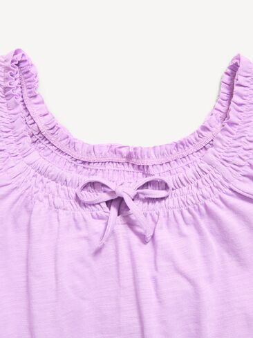 Old Navy Short-Sleeve Tie-Front Jersey-Knit Top for Girls - Clary Sage in Kuwait