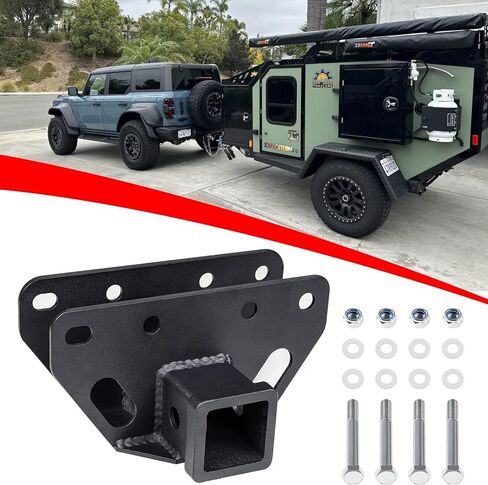 وصلة وصلة مقطورة مطورة من الفئة 3 لسيارة Ford Bronco 2021-2026، جهاز استقبال وصلة قطر 2 بوصة، ملحقات مقطورة Ford Bronco شديدة التحمل، جهاز استقبال وصلة الجر (ليس لرياضة Bronco) in Kuwait