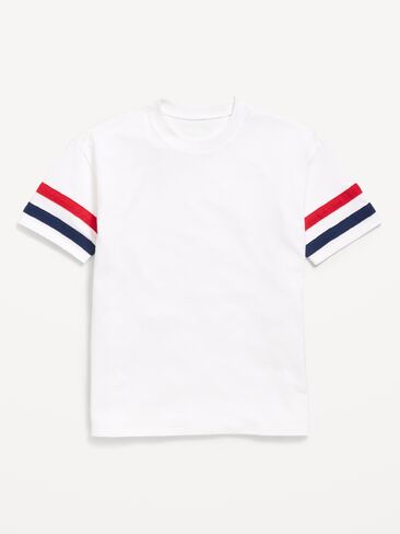 Old Navy Oversized Short-Sleeve Graphic Tunic T-Shirt for Girls - White Lilies in Saudi Arabia