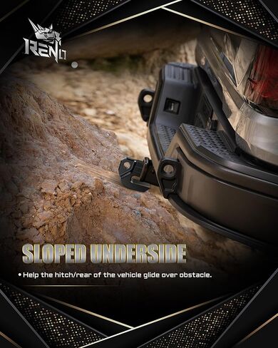RENO Hitch Slider, 2" Receiver Slider Skid Protection 45,000 lbs Compatible with 3/4" D-Ring or Soft Shackle for Trucks Off-Road Vehicle Towing Recovery Hitch Protection (Aluminum, Black) in Kuwait