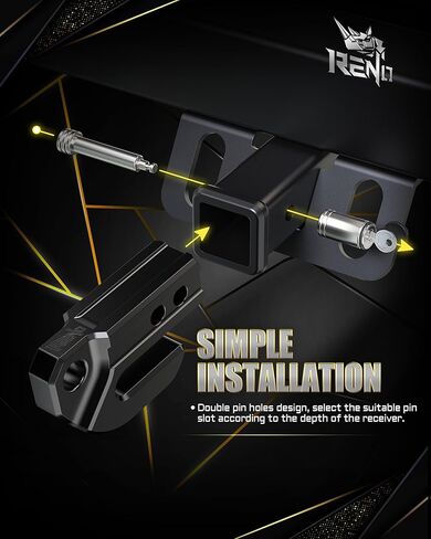 RENO Hitch Slider, 2" Receiver Slider Skid Protection 45,000 lbs Compatible with 3/4" D-Ring or Soft Shackle for Trucks Off-Road Vehicle Towing Recovery Hitch Protection (Aluminum, Black) in Kuwait
