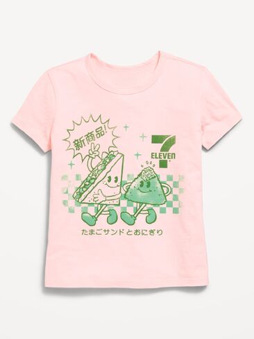 تيشيرت برسومات 7-ELEVEN® للفتيات من Old Navy - وردي سماوي in Kuwait