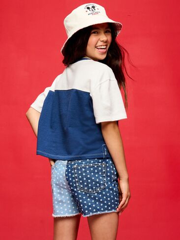 تيشيرت بتصميم كرة قدم للبنات من Old Navy Old Navy x ديزني ميكي ماوس - ازرق باسيفيك in Kuwait
