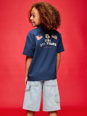 قميص Old Navy Old Navy x ديزني ميكي ماوس قصير الأكمام للأولاد - أزرق باسيفيك in Kuwait