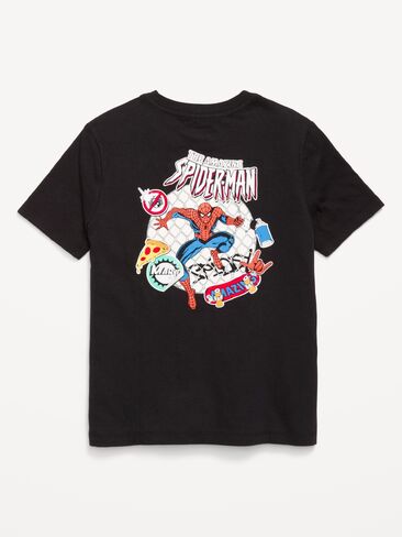 تي شيرت برسوم محايدة للجنسين من Old Navy Marvel™ Spider-Man للأطفال - بلاك جاك in Kuwait