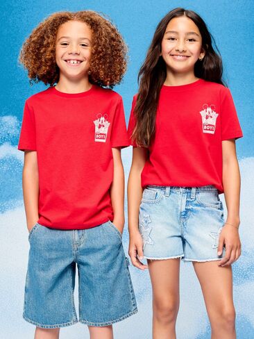 تيشيرت برسوم محايدة للجنسين من Old Navy Old Navy x Disney Mickey Mouse - أحمر in Kuwait