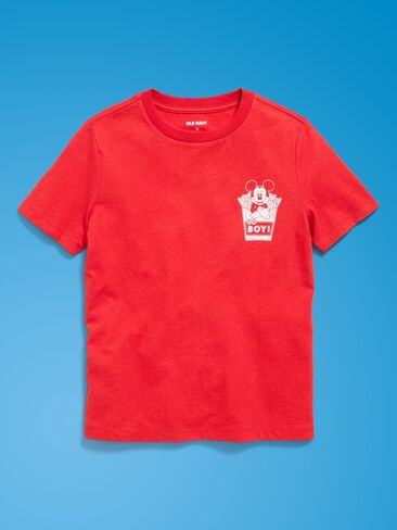 تيشيرت برسوم محايدة للجنسين من Old Navy Old Navy x Disney Mickey Mouse - أحمر in Kuwait