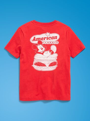 تيشيرت برسوم محايدة للجنسين من Old Navy Old Navy x Disney Mickey Mouse - أحمر in Kuwait